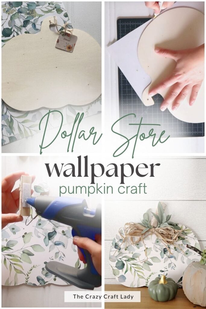 Dollar Store Wallpaper Pumpkin Craft