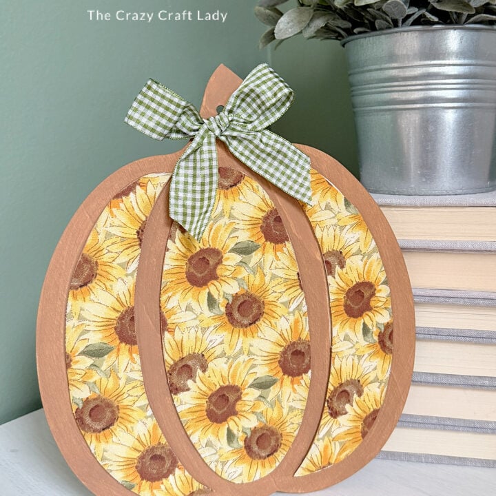 Fabric Decoupage Wood Pumpkin Cutout Craft