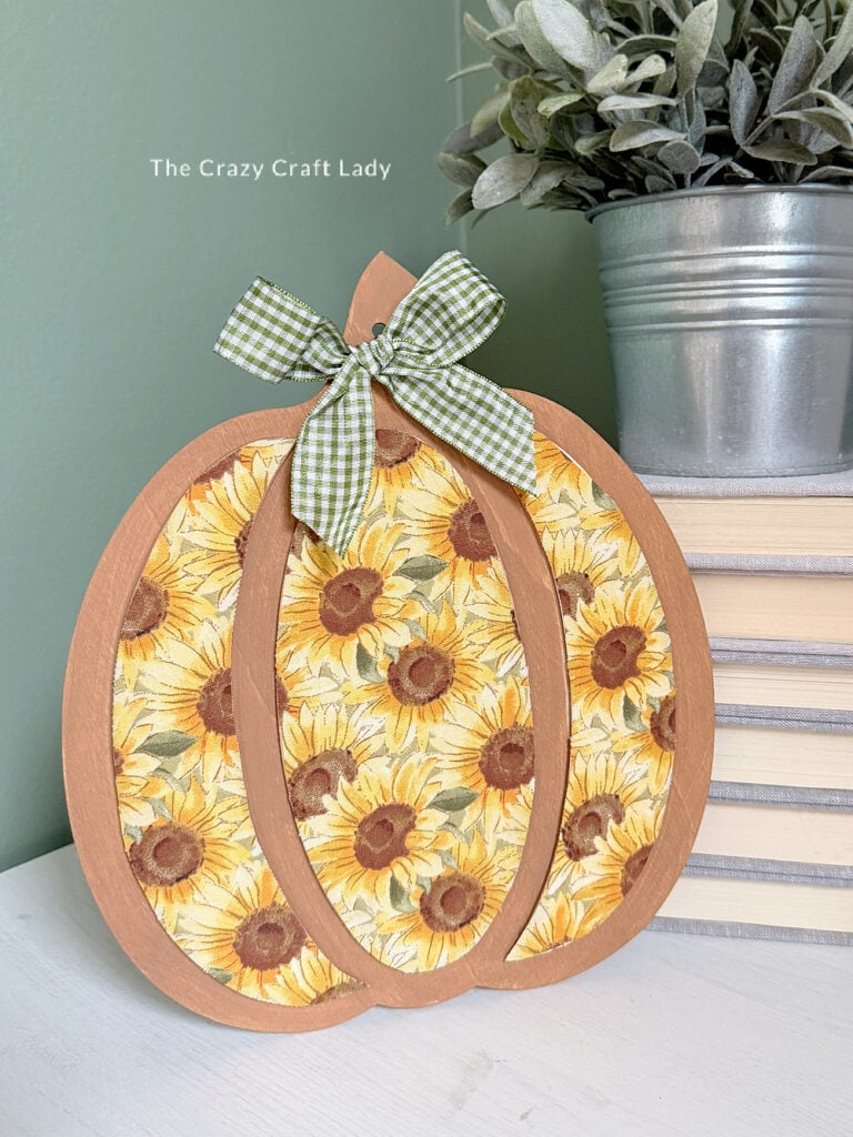 Fabric Decoupage Wood Pumpkin Cutout Craft