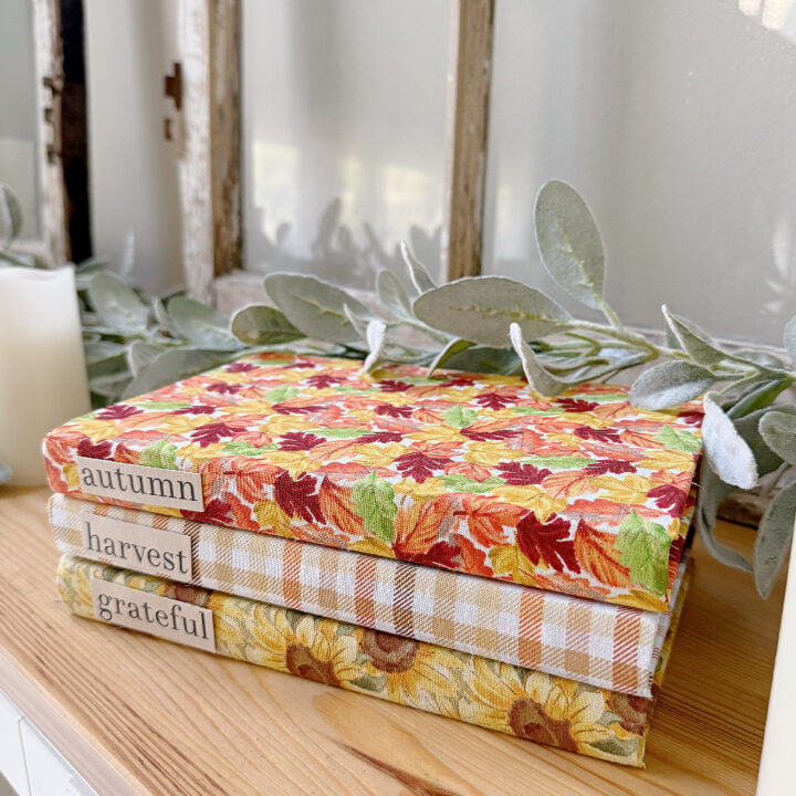 Fall Fabric Covered Book Stack Craft