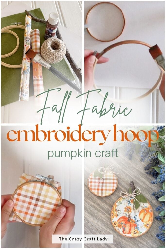 Fall Fabric Embroidery Hoop Pumpkin Craft
