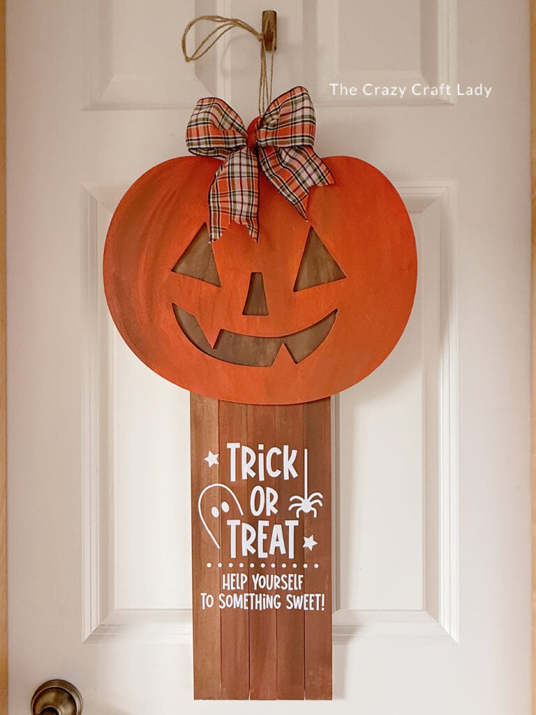 Jack-O-Lantern Halloween Candy Door Hanger