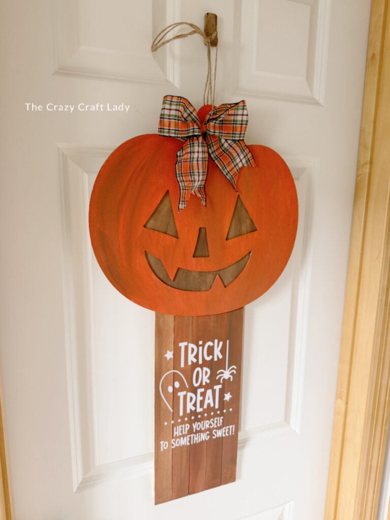 Jack-O-Lantern Halloween Candy Door Sign