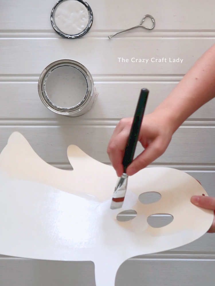 Paint ghost wood cutout white