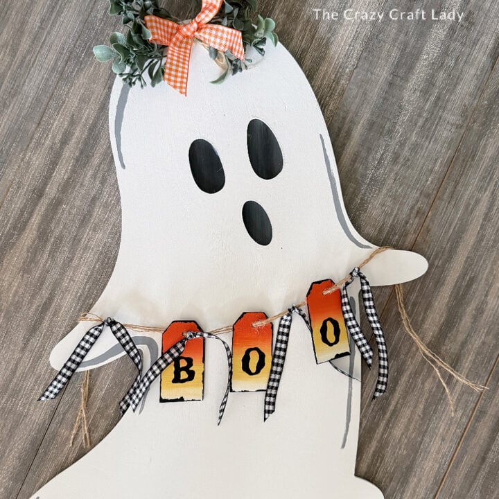 Whimsical Dollar Store Ghost Door Hanger