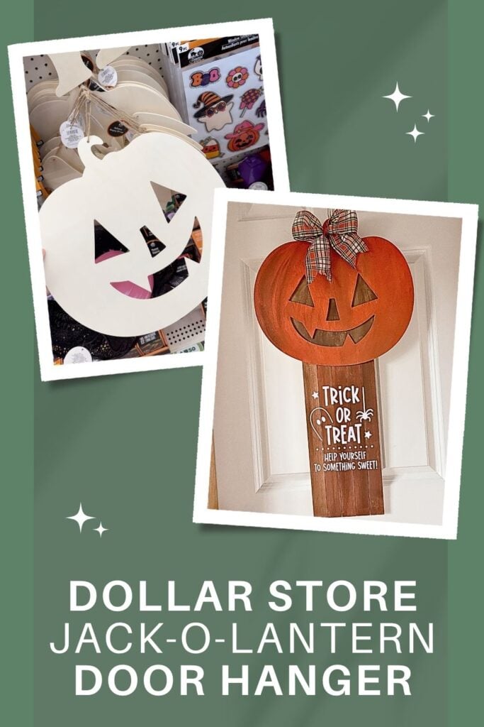 dollar store jack-o-lantern door hanger