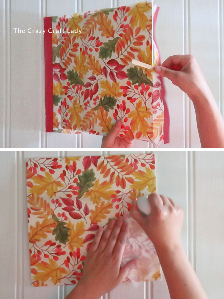 file away excess paper napkin and heat press edges