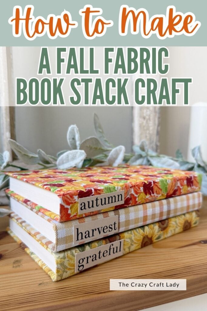 how to make a fall fabric book stack craft