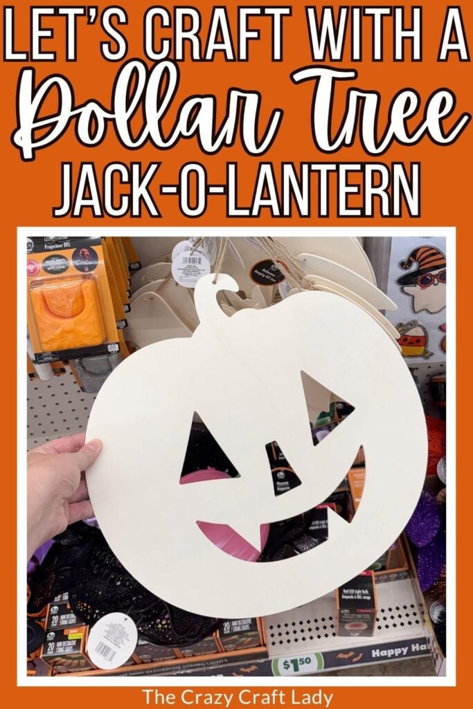 lets craft with a Dollar Tree jack-o-lantern