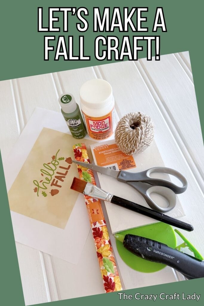 lets make a fall craft - supplies to make a fall busted canvas
