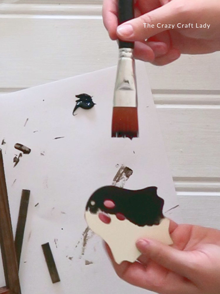 paint ghost wood cutout black