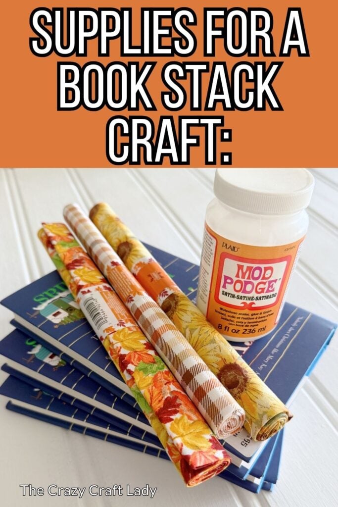 supplies for a fall book stack craft
