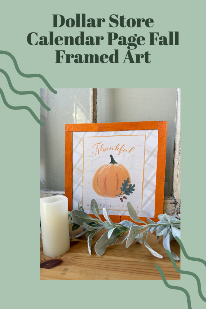 Dollar Store Calendar Page Fall Framed Art