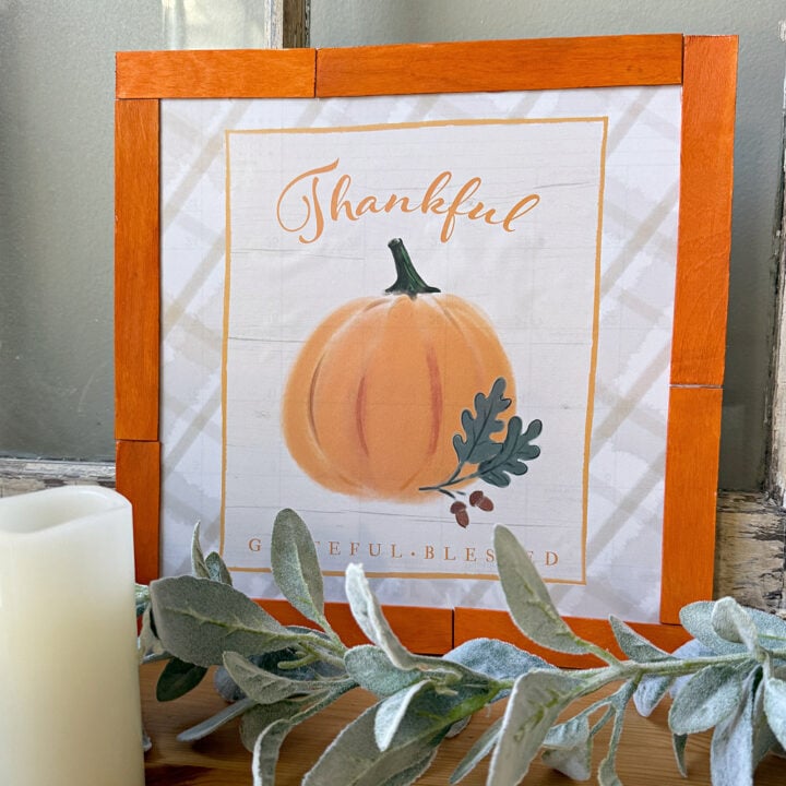 Dollar Store Calendar Page Fall Pumpkin Sign