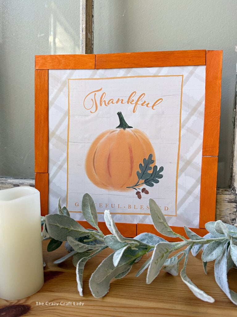 Dollar Store Calendar Page Fall Pumpkin Sign