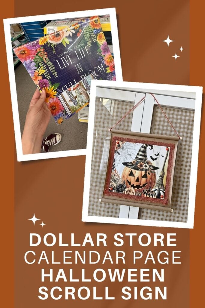 Dollar Store Calendar Page Halloween Scroll Sign