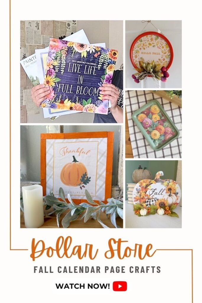 Dollar Store Fall Calendar Page Crafts