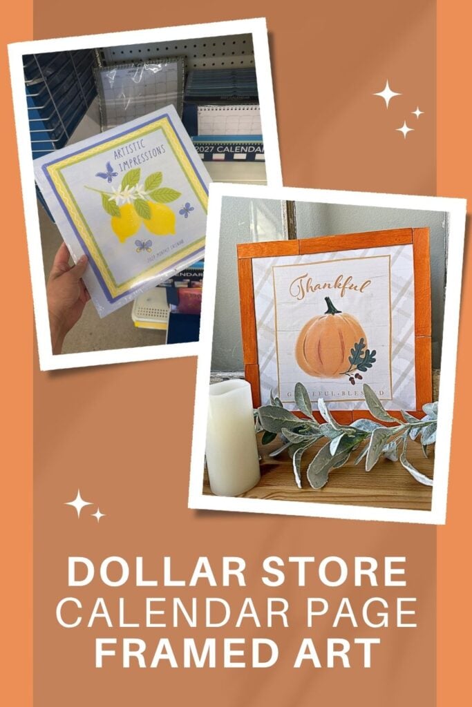 Dollar Store Fall Calendar Page Framed Art