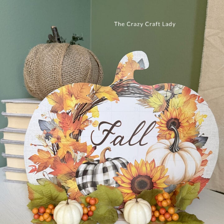 Dollar Store Fall Calendar Page Pumpkin Stand