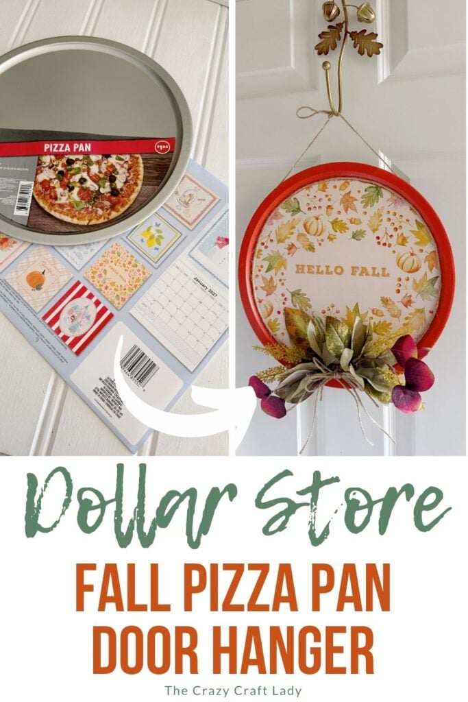 Dollar Store Fall Pizza Pan Door Hanger