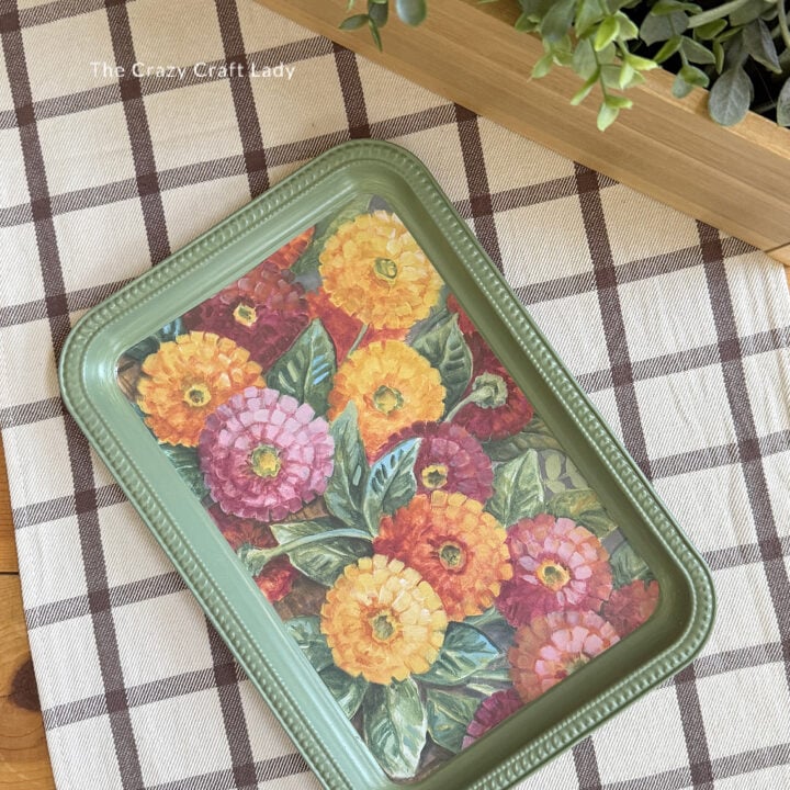 Dollar Store Floral Calendar Page Decorative Tray