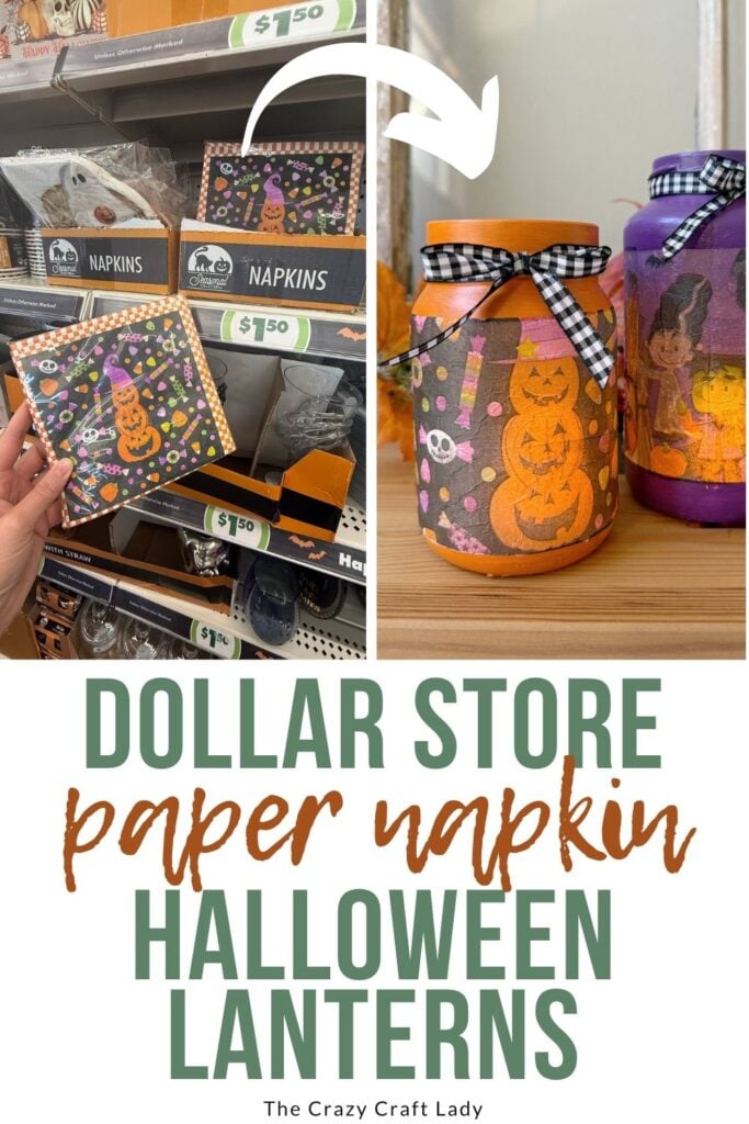 Dollar Store Paper Napkin Halloween Lanterns