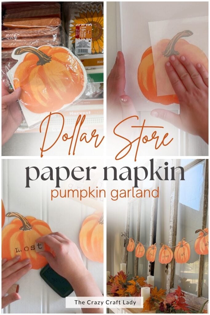 Dollar Store Paper Napkin Pumpkin Garland