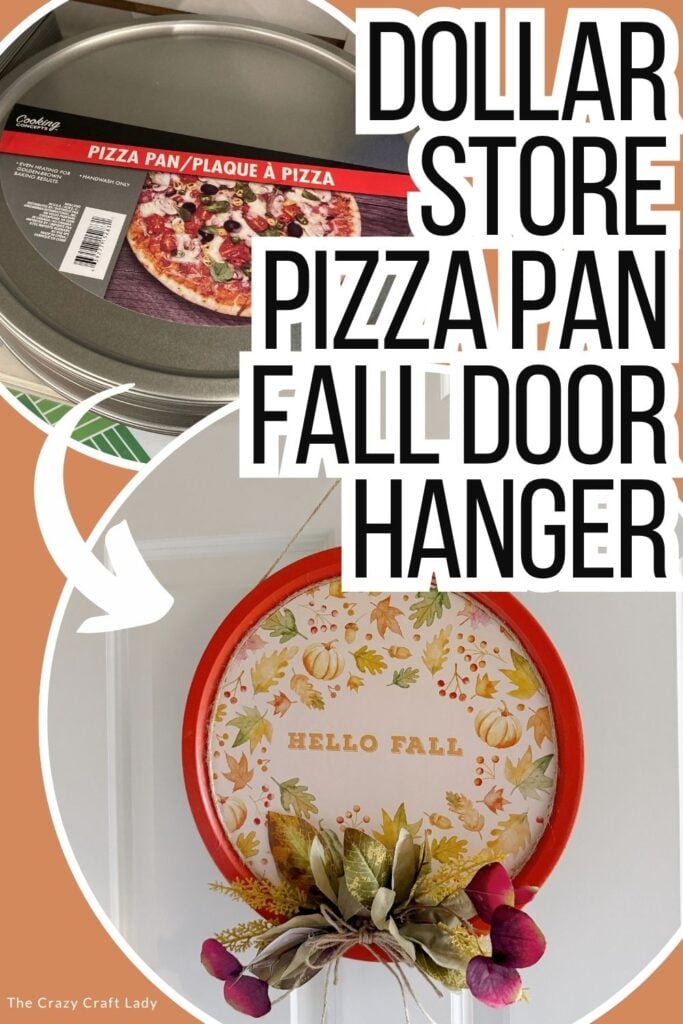 Dollar Store Pizza Pan Fall Door Hanger