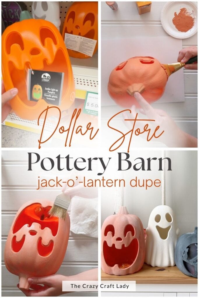 Dollar Store Pottery Barn Jack o Lantern Dupe