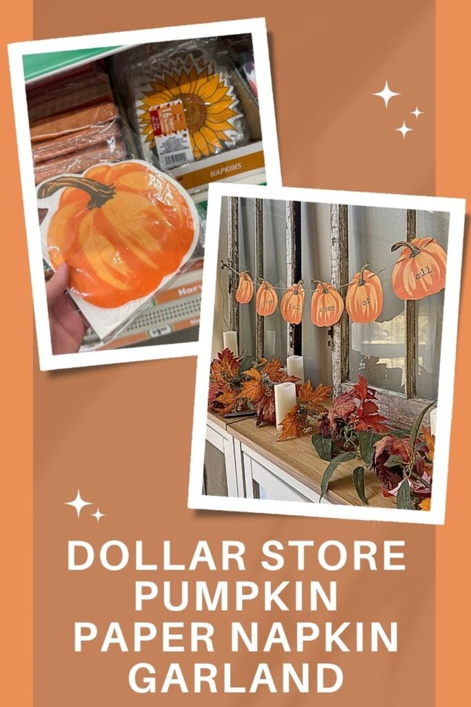 Dollar Store Pumpkin Paper Napkin Garland