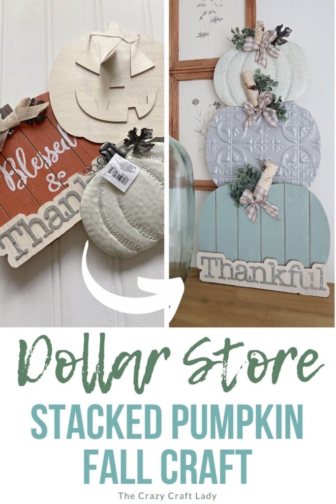 Dollar Store Stacked Pumpkin Fall Craft