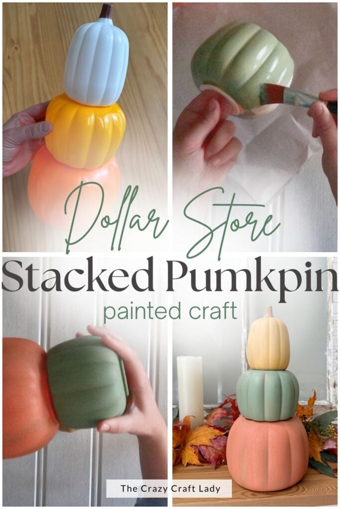 Dollar Store Stacked Pumpkin Painted Craft