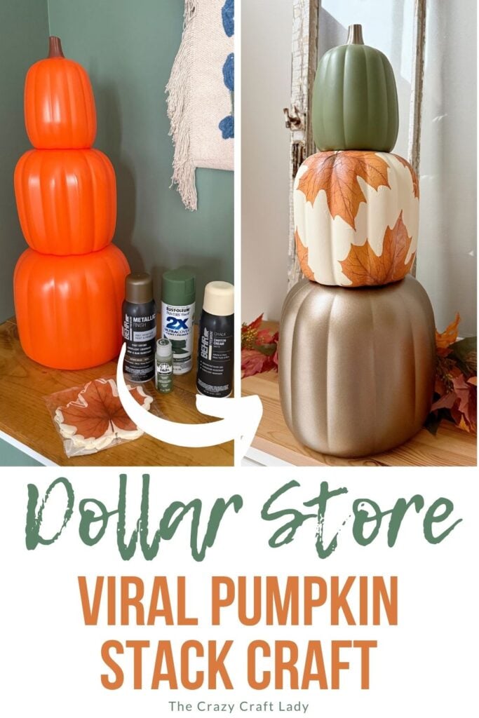 Dollar Store Viral Pumpkin Stack Craft