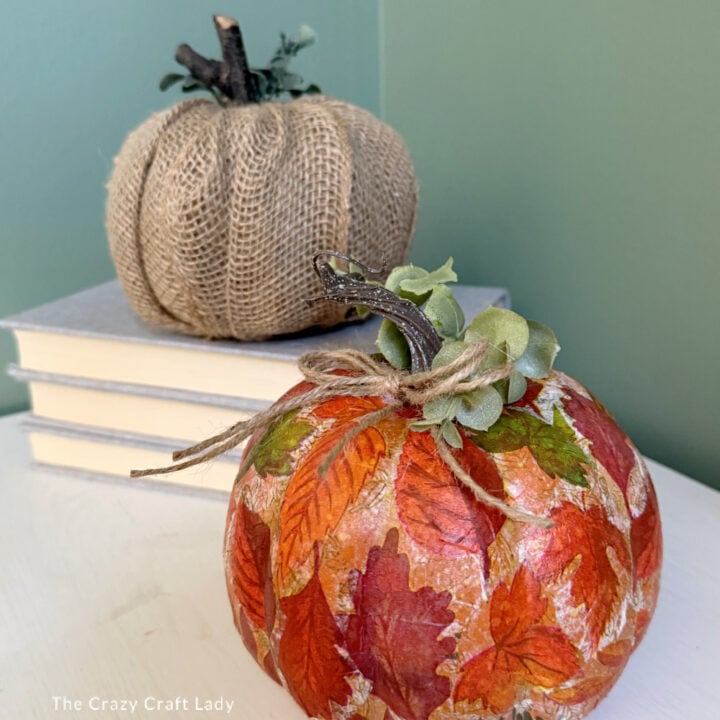 Fall Leaf Napkin Decoupage Pumpkin Craft