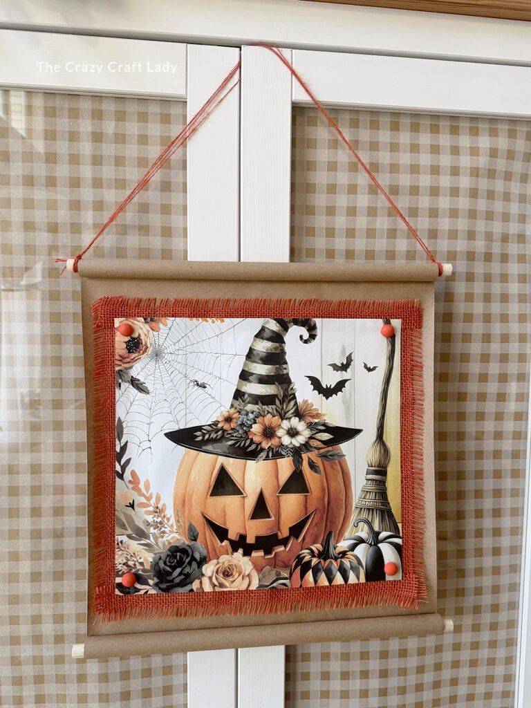 Halloween Calendar Page Kraft Paper Scroll Sign