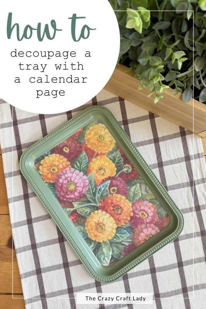 How to Decoupage a Tray with a Calendar Page