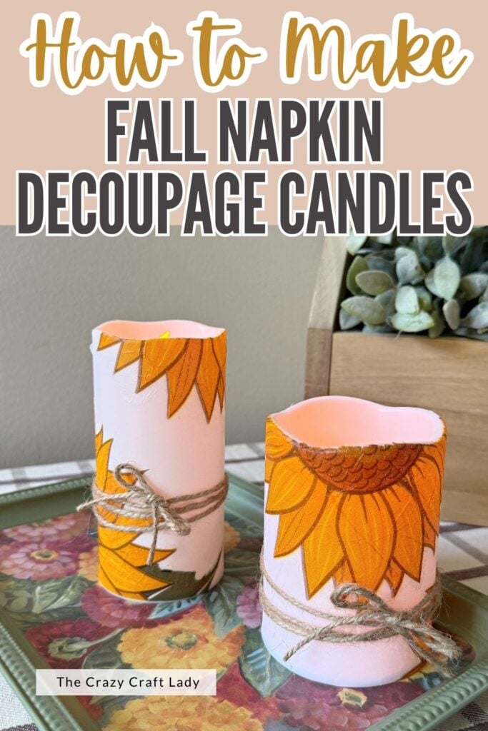 How to Make Fall Napkin Decoupage Candles