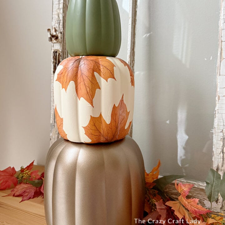 Paint and Decoupage Jumbo Pumpkin Stack