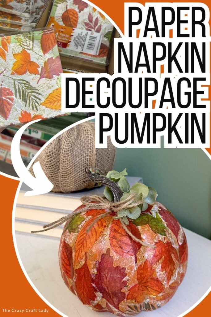 Paper Napkin Decoupage Pumpkin