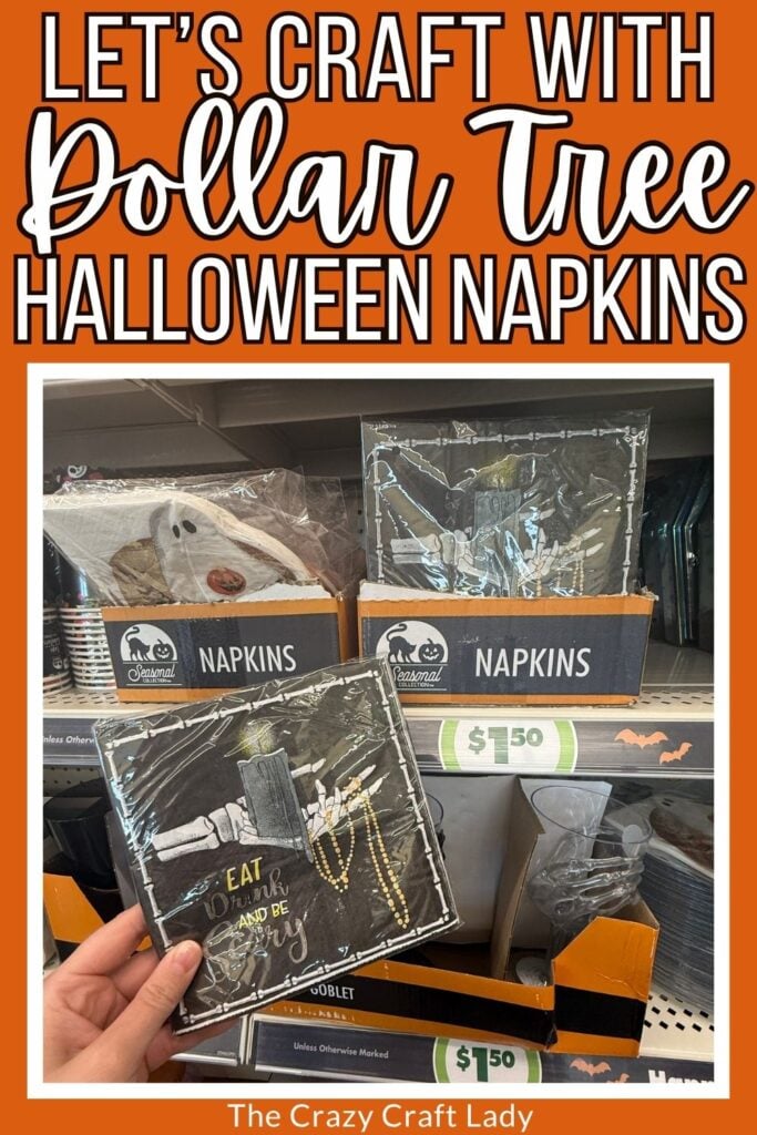 how to craft with Dollar Tree Halloween napkins