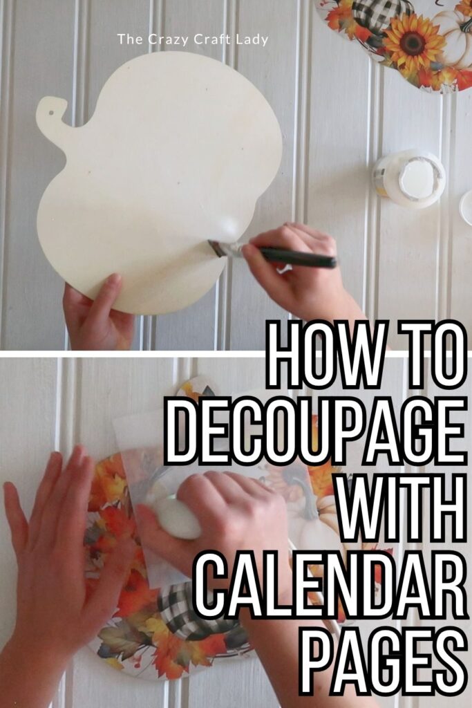 how to decoupage with calendar pages