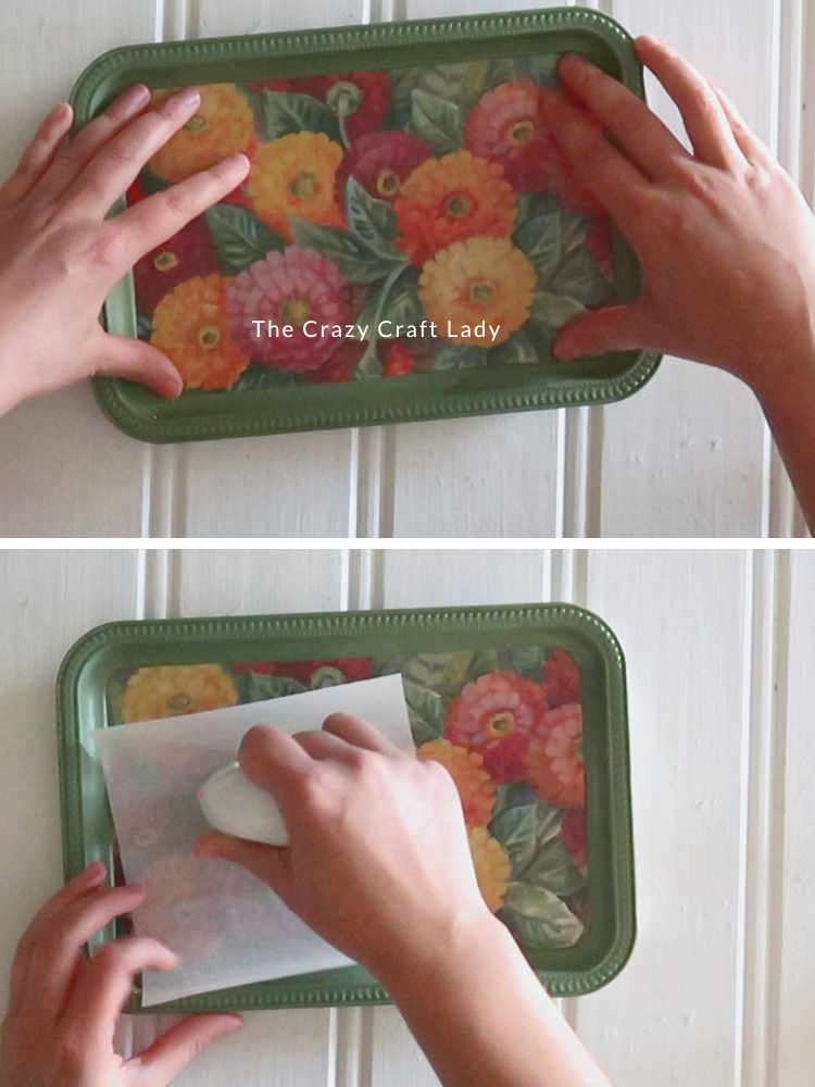 set cut calendar page into center of tray and heat press