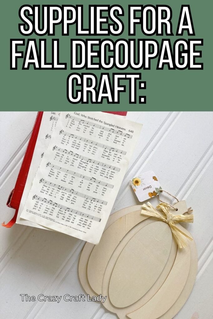 supplies for a fall decoupage craft