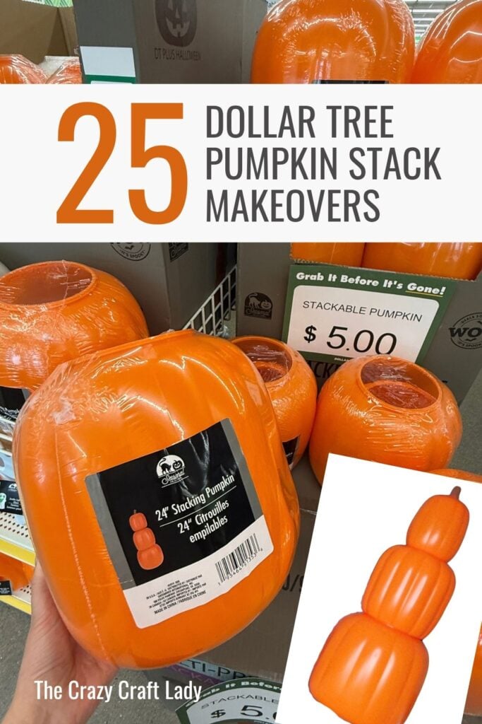 25 Dollar Tree Stacked Pumpkin Makeovers