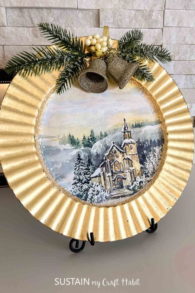 Decoupage Napkin Charger Plate