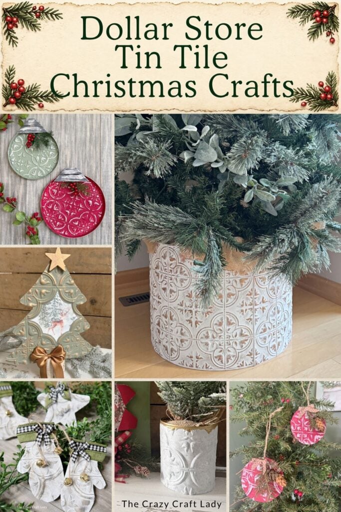 Dollar Store Tin Tile Christmas Crafts