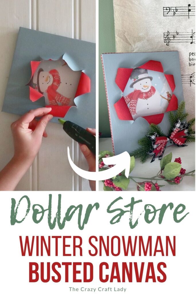 Dollar Store Winter Snowman Busted Canvas