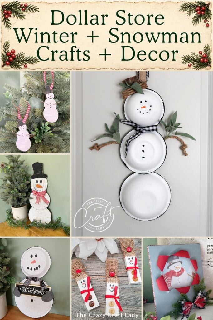 Dollar Store Winter Snowman Crafts + Decor