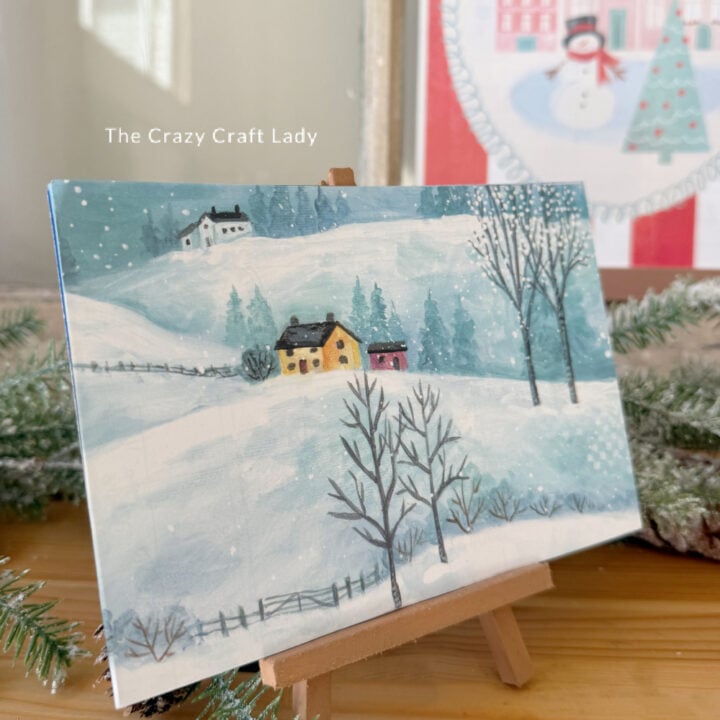 Dollar Tree Mini Easel Winter Craft