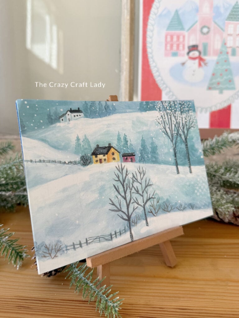 Dollar Tree Mini Easel Winter Craft